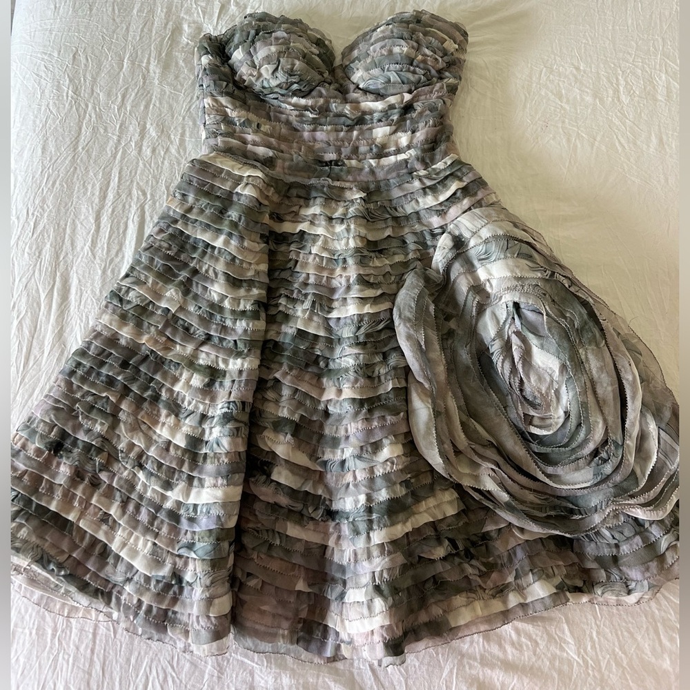 Diane Von Furstenberg Delancey metal rose strapless dress